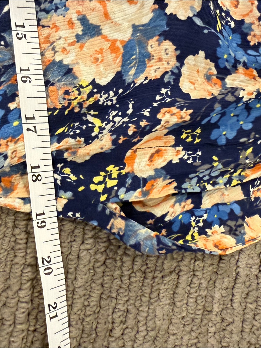 Rebecca Taylor Navy Floral 100% Silk Short Sleeve Dress - Picture 6 of 7